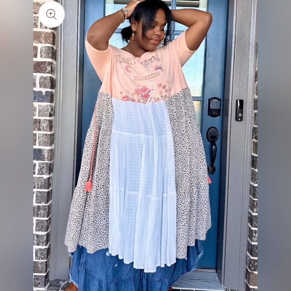 Patched Gal OOAK Maxi Tee NWOT
